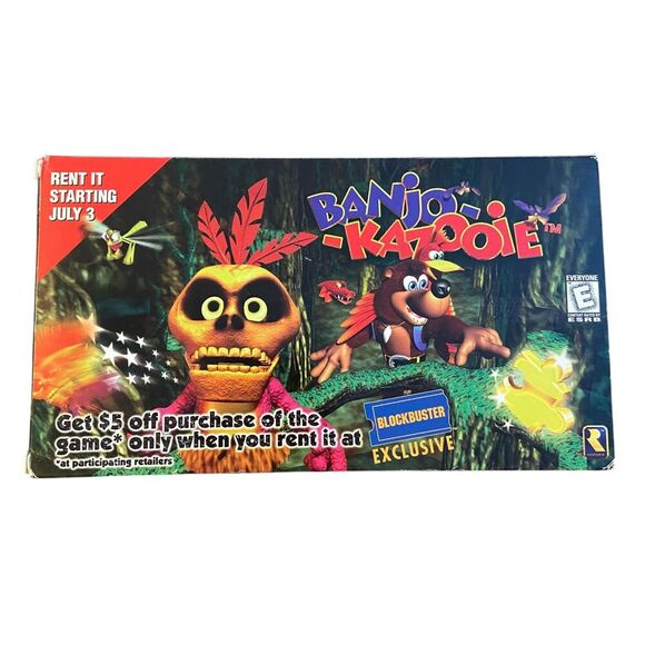 Banjo-Kazooie VHS Promo Tape Blockbuster Exclusive N64 Rare Collectible Nintendo - Picture 1 of 6